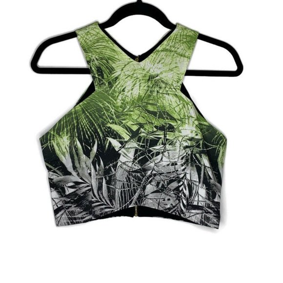 Line & Dot Tops - NEW Line & Dot Crop Top Leaves Print Sleeveless